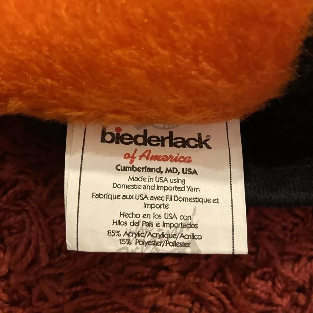 Vintage Harley Davidson Pillow Case Orange Black Soft Fleece 25x17” Made In USA